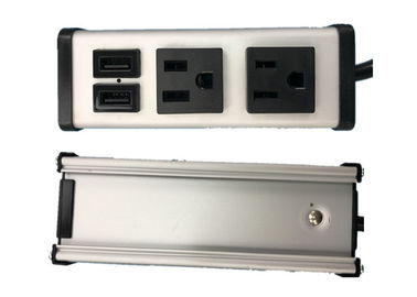 মাউন্ট করা 2 ওয়ে সকেট পাওয়ার স্ট্রিপ USB চার্জারটির সাথে দুটি পোর্ট 5V 2.1A / 5V 1.0A