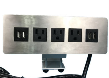 গুণ  Edge Mount Desktop Power Outlet With USB 4 Port ,3 Outlet Power / Data Distribution Unit কারখানা